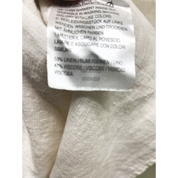 Naturals d&co Linen Blend Womens 3/4 Sleeve Top Button Down Size S - Picture 5 of 5